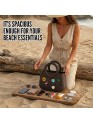 Mini EVA Beach Bag for Women - Cute Waterproof Rubber Tote Handbag for Vacation, Pool & Shower - Washable Mini Handbag for Sunscreen, Phone & Keys (Brown)(8 Inch) 